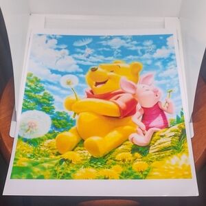 NEW! WINNIE THE POOH & PIGLET ULTRA GLOSSY KIDS REPRINT COLOR ART 8.5x11 POSTER!